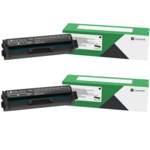 Lexmark C3210K0 Black Return Program Toner Cartridge 2-Pack for C3224, C3326, C3426, MC3224, MC3326, MC3426