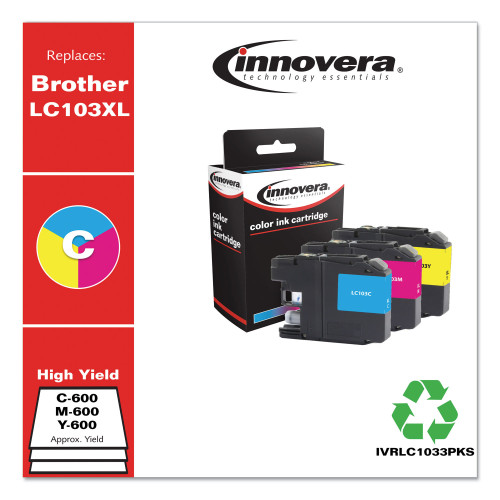 Innovera Compatible Cyan/Magenta/Yellow High-Yield Ink, Replacement for LC1033PKS - Image 7