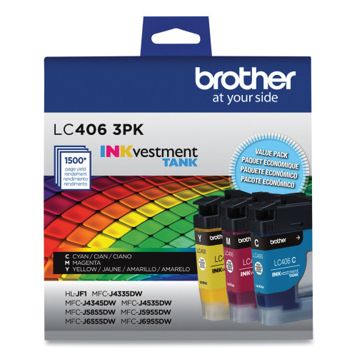 Brother LC406 3-Pack Color Ink Cartridges - Image 3