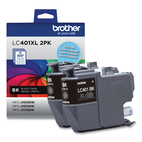 Brother LC401XL2PK Black High Yield Ink Cartridge, 2/Pack - Image 5