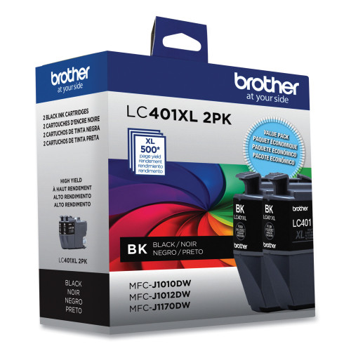 Brother LC401XL2PK Black High Yield Ink Cartridge, 2/Pack - Image 6